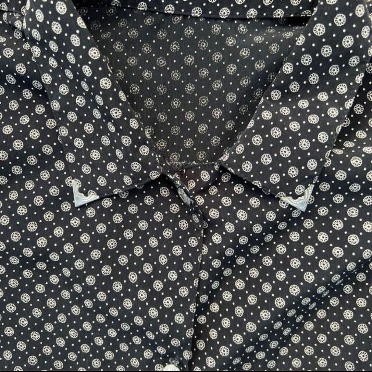 used shirt Lサイズ シャツ 幾何学模様 総柄 総柄シャツ 長袖シャツ