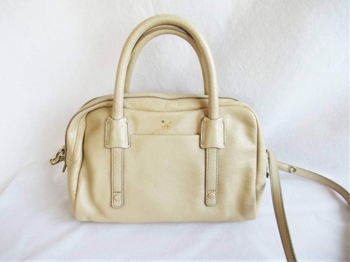  Sazaby [SAZABY] shoulder bag handbag 2way leather beige group lady's bag 