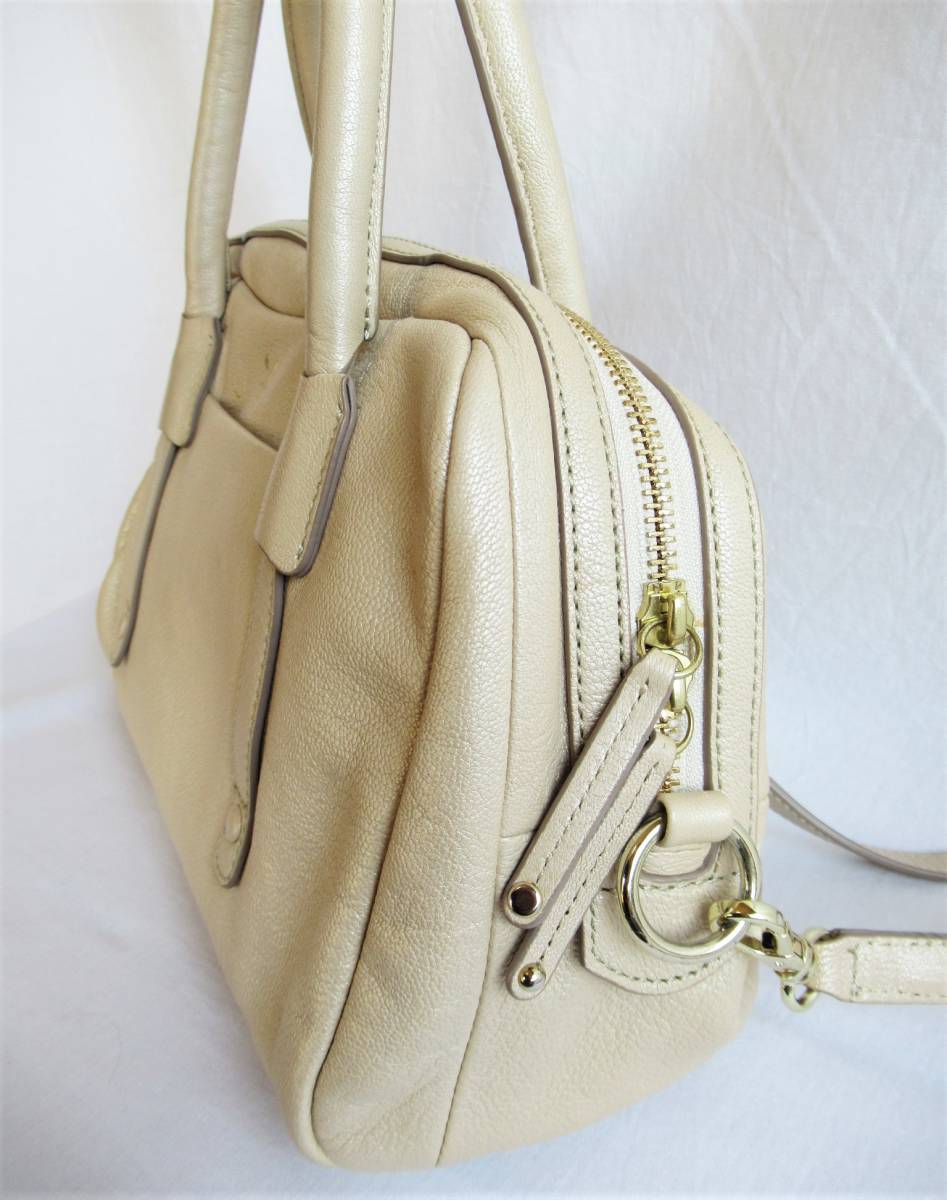  Sazaby [SAZABY] shoulder bag handbag 2way leather beige group lady's bag 