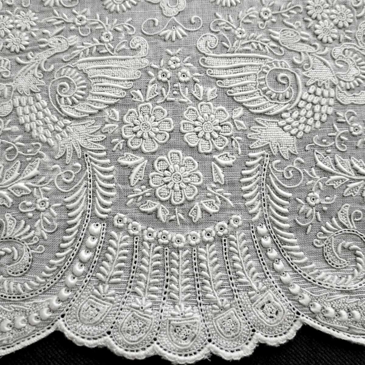 シンプルでおしゃれ 最高級 鳳凰 スワトウ 汕頭 ハンカチ 手刺繍