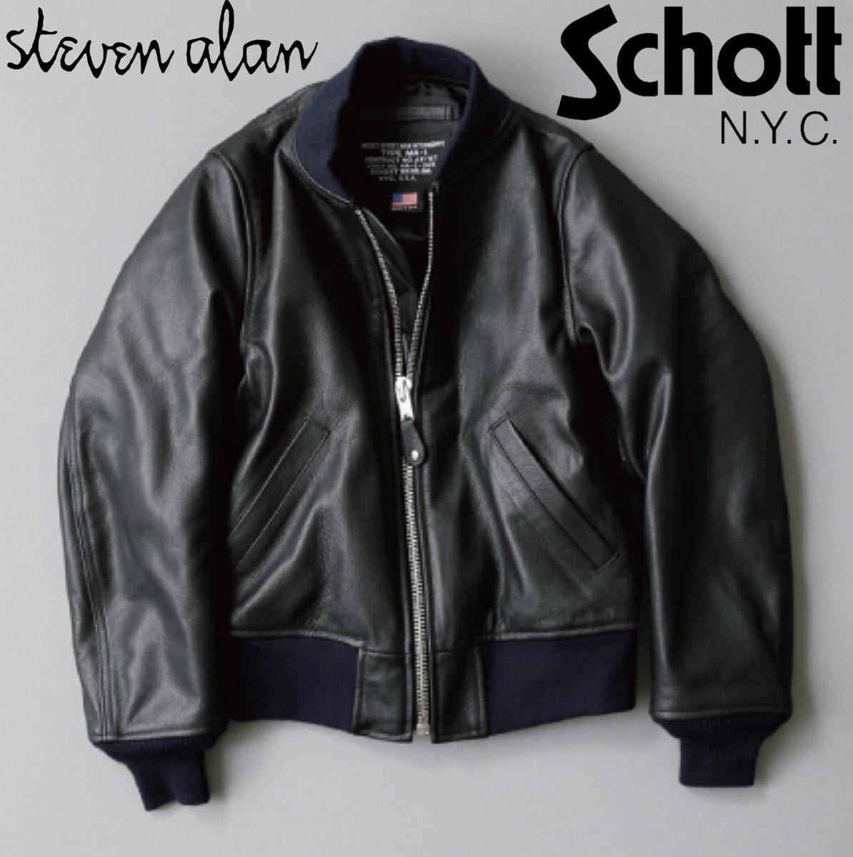 Schott × Steven alan 別注 BOMBER JACKET M-