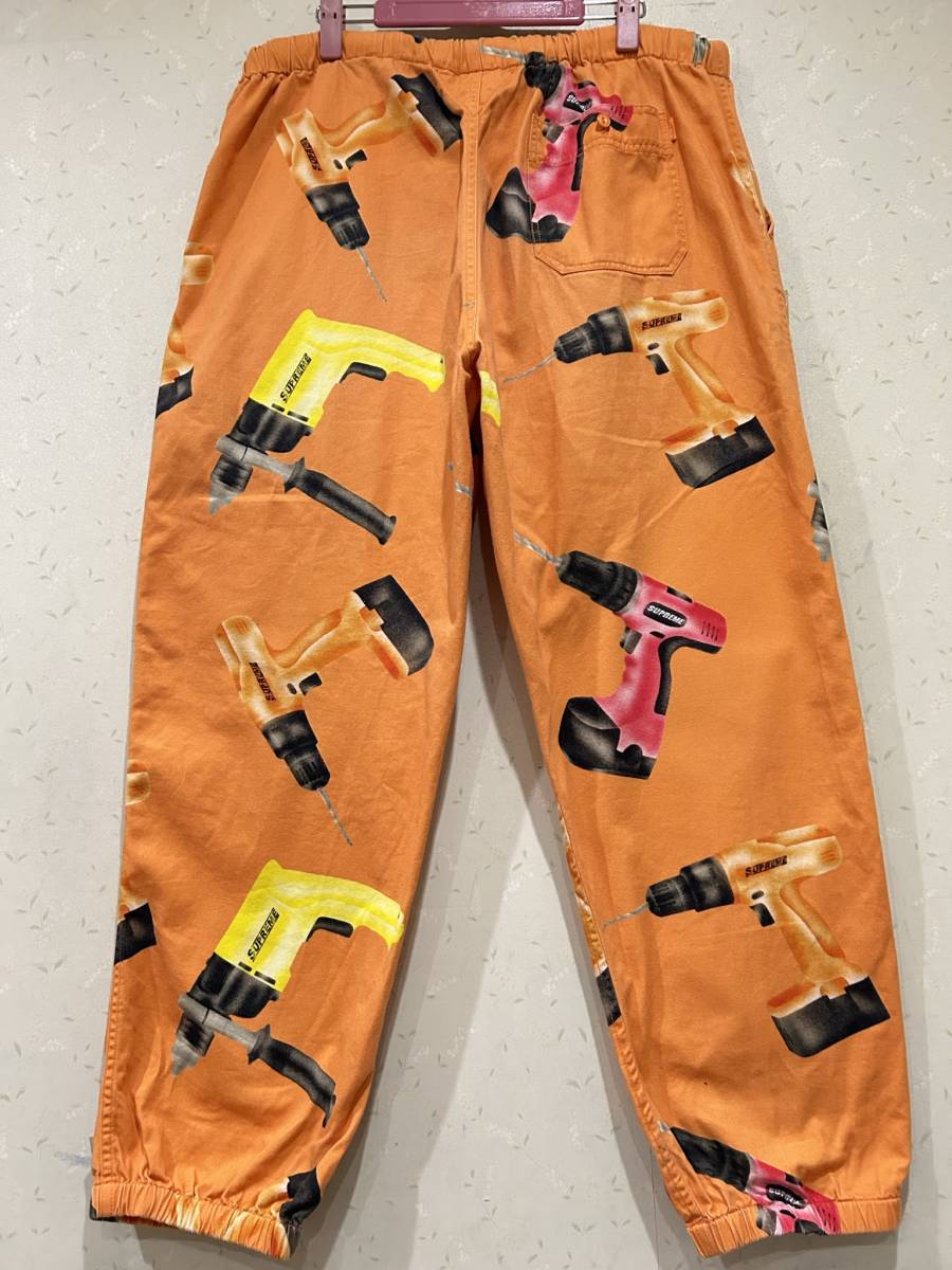 ※Supreme シュプリーム Drill Skate Pant ドリル 総柄 イージーパンツ オレンジ L   BJBC.Bの画像2