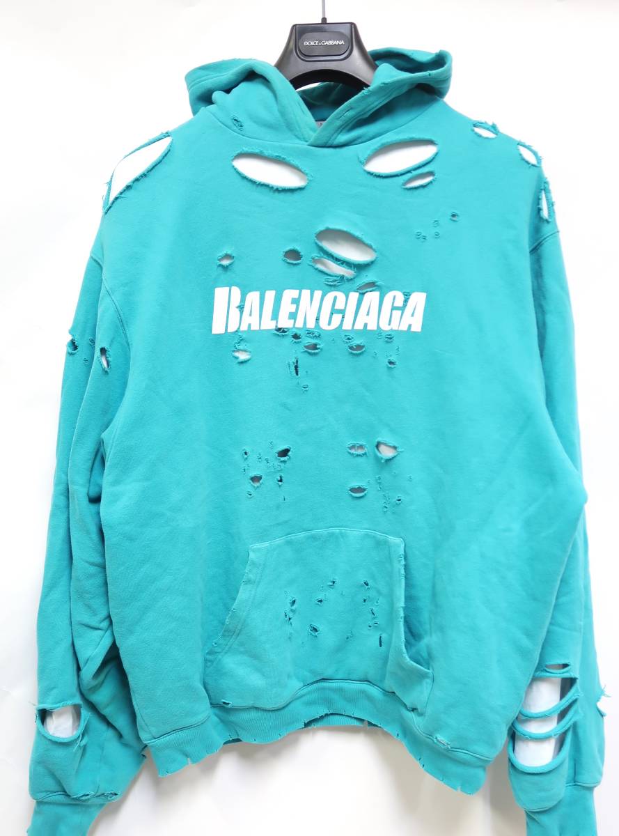 在庫人気】 Balenciaga - BALENCIAGA デストロイフーディー 21ssの通販