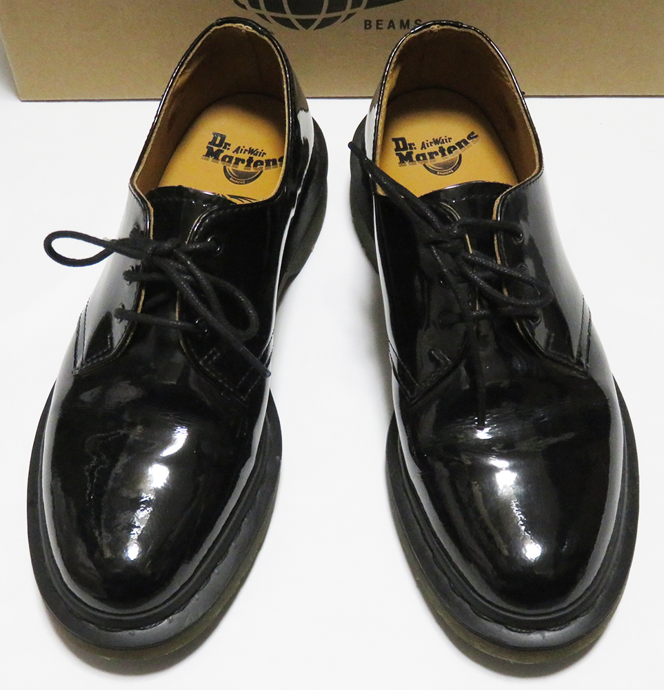 Dr.Martens × BEAMS 別注 パテント3ホールシューズ 7 美品 21713 定価26,400円 エナメル ドクターマーチン ビームス_画像2