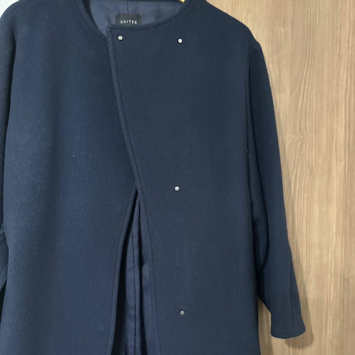 UNITED TOKYO クレッシェントスリーブノーカラーコート ユナイテッド