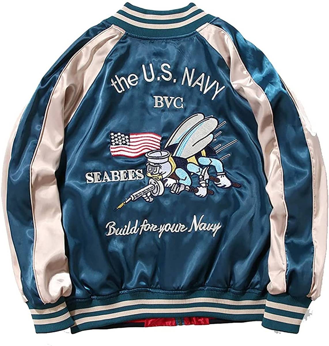 美品 希少 the U.S.NAVY SEABEES リバーシブル スカジャン-