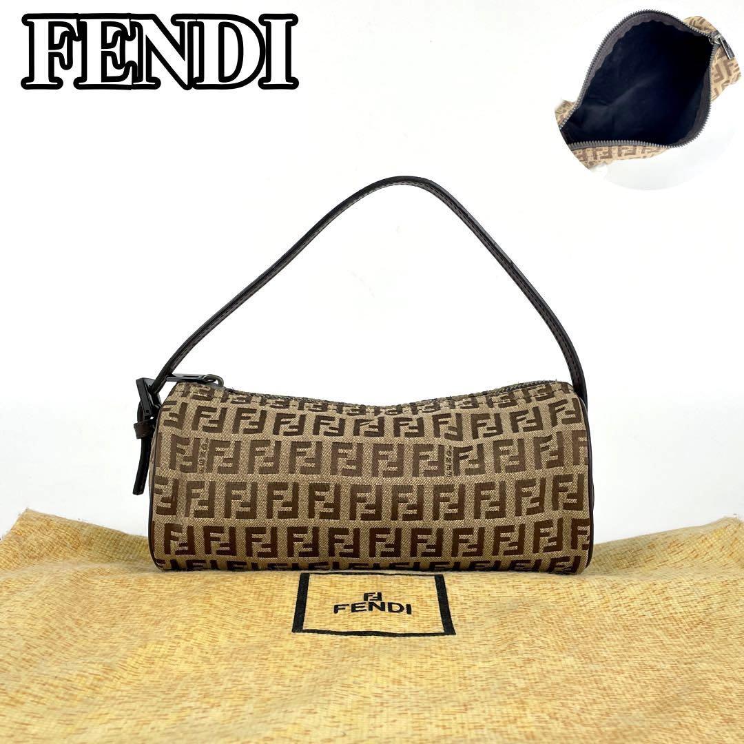 美品□FENDI フェンディ アクセサリーポーチ ズッキーノ 総柄 ミニ