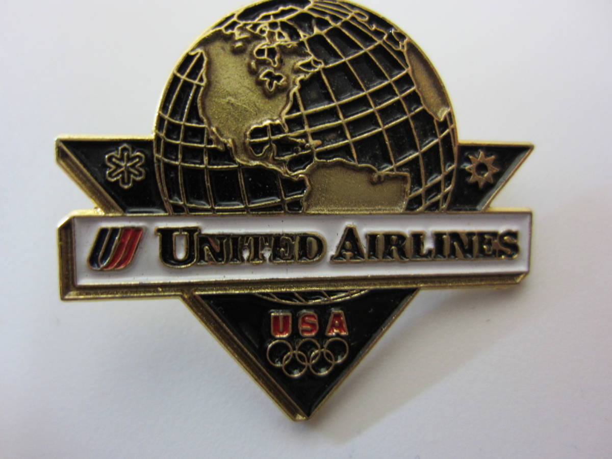 * United Airlines pin badge United Airlines Olympic official spo nsa- have on badge * 1