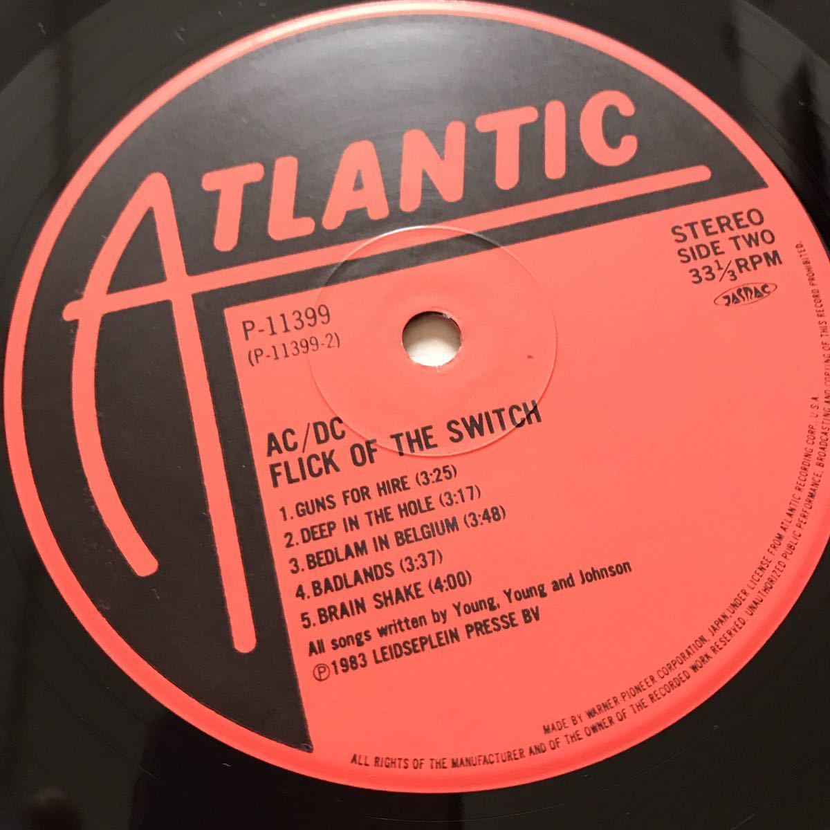 LP 国内盤 AC/DC 征服者 FLICK OF THE SWITCH AC DC P-11399 レコード