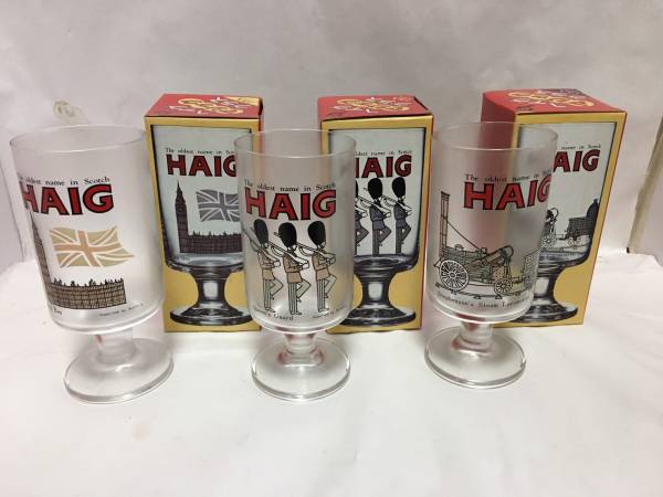 お宝発掘　新品　HAIG　ヘイグ　マジックグラス　3種類　計12個　ポスター付　非売品　ノベルティ_画像1