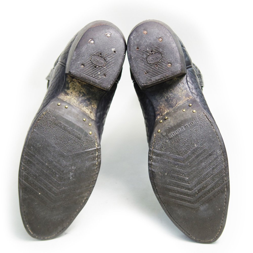 USA производства 11B 29cm соответствует Tony Lama Tony Lama ковбойские сапоги кожа обувь кожа обувь kau Boy редкий черный 70s /U7109