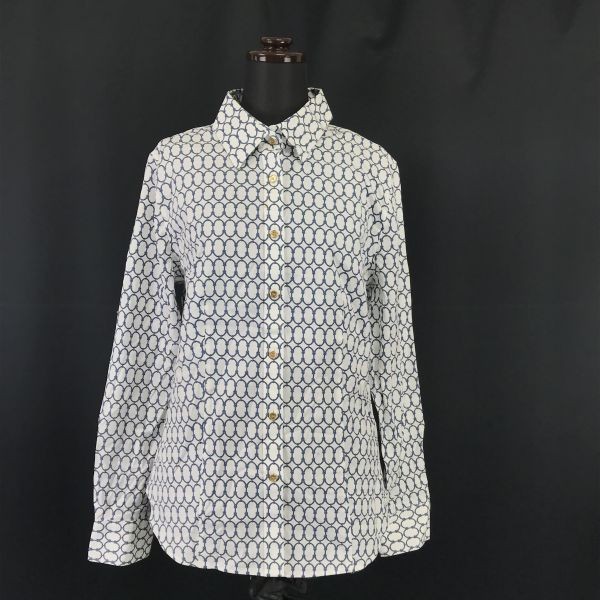 TALBOTS* рубашка с длинным рукавом / блуза [woman size-8/ белый /white/ общий рисунок ]Tops/Shirts*BH205