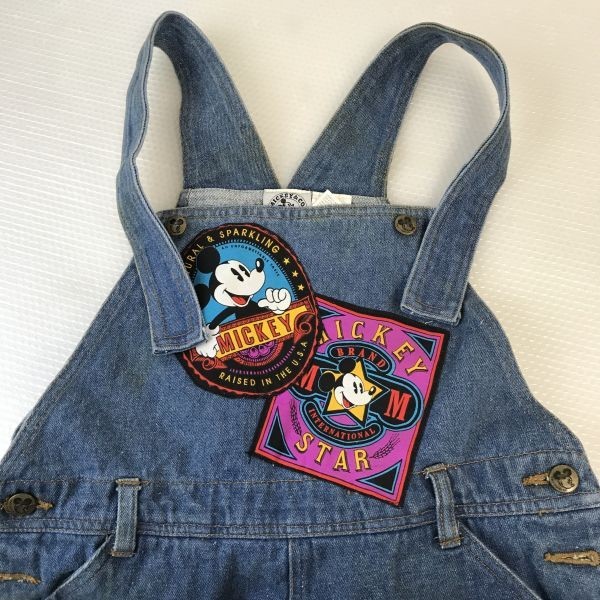 Disney 刺繍たくさん ミッキーマウス/デニムサロペット/ショートパンツ