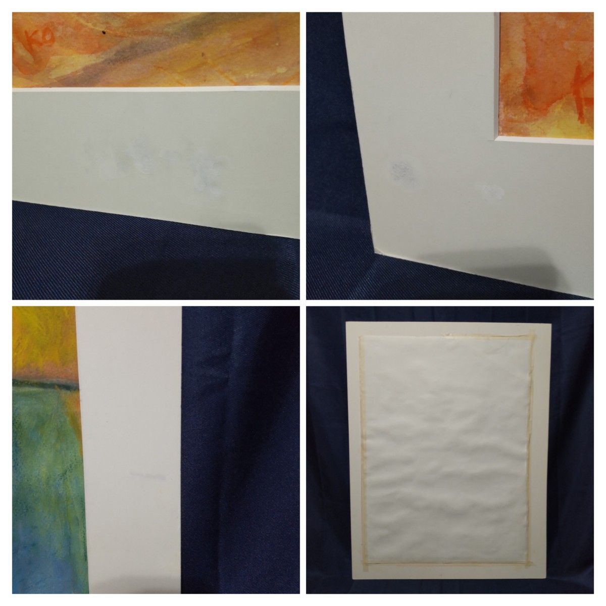 ネイビーシー 239 絵画 水彩画 静物画 佐々木喜久子 猫とお面たち 額装