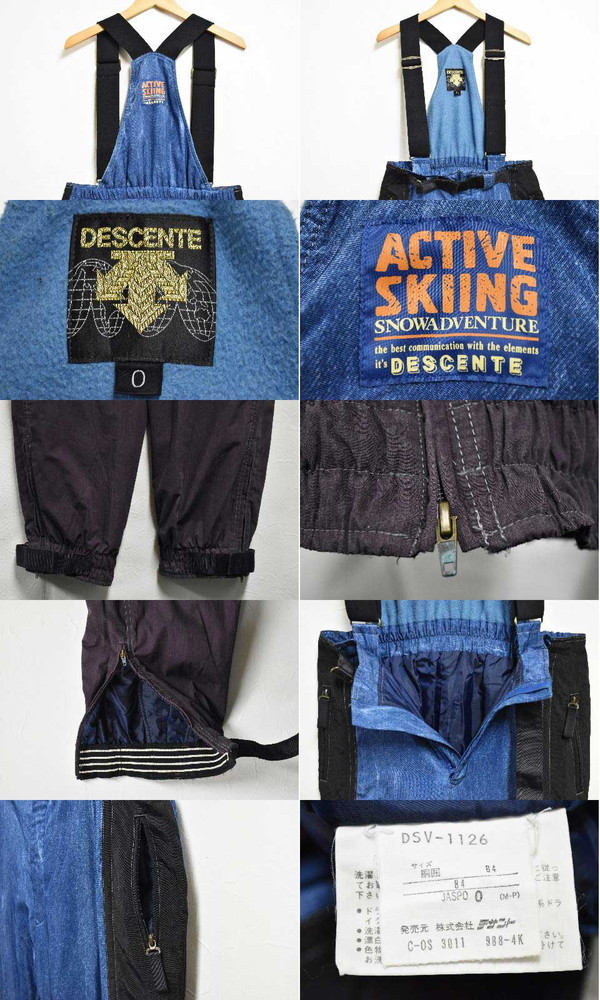  big size Vintage Descente ski wear ano rack parka with a hood . setup blue group XL corresponding (27960