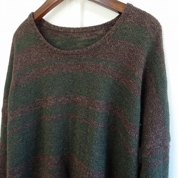 #wnc Jurgen Lehl JURGENLEHL вязаный свитер M светло-коричневый тон лен . окантовка женский [781986]