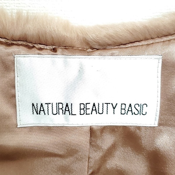 #wnc ナチュラルビューティー NATURALBEAUTYBASIC コート S 茶 フェイクファー ノーカラー ハーフコート レディース [797184]_画像7