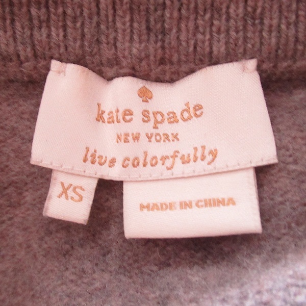 #wnc ケイトスペード KateSpade ニット セーター XS 茶系 リボン レディース [609342]_画像5