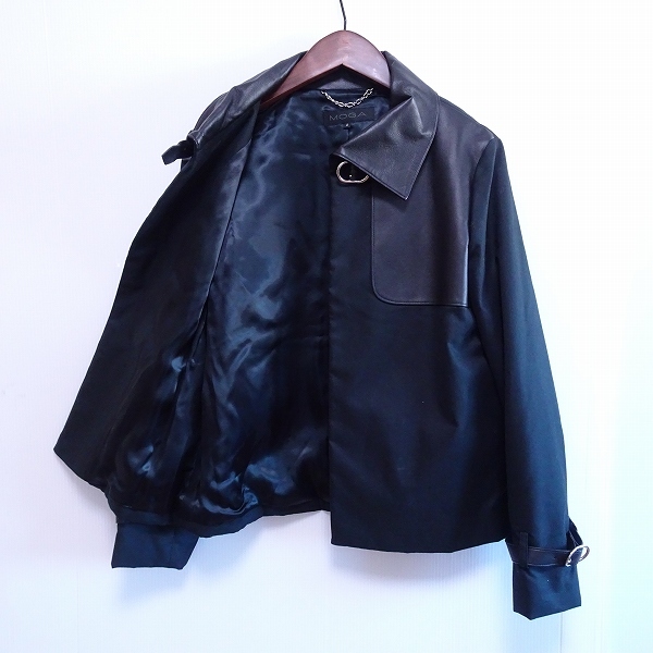 #wnc Moga MOGA setup 2 black skirt suit sheep leather leather using cotton inside unusual material pleat lady's [797121]