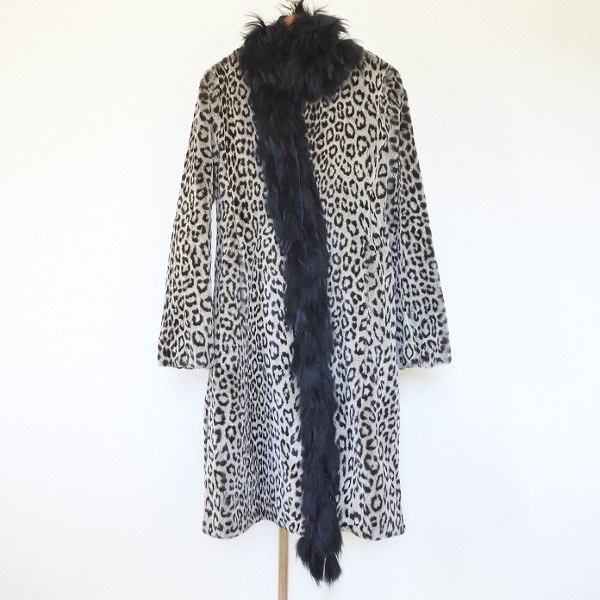 #wnc Emporio Armani EMPORIOARMANI пальто 40 серый серия чёрный боа eko мех леопардовая расцветка с мехом женский [798213]