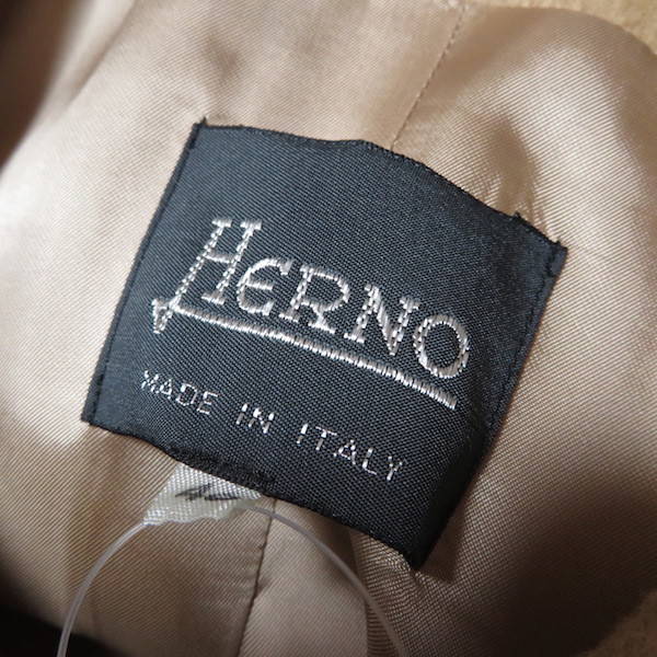 #wnc ヘルノ Herno ジャケット 46 ベージュ イタリア製 アンゴラ混 ノーカラー 大きいサイズ レディース [785850]_画像5