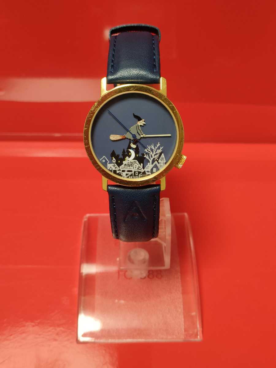 新品電池 アクテオ AKTEO 魔女 月 腕時計 クォーツ フランス製 青(2針