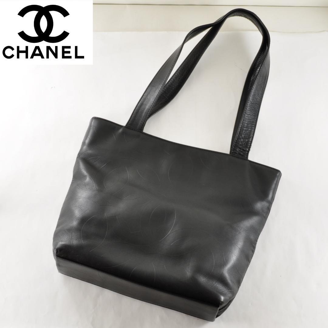 CHANEL シャネル ココマーク トートバッグ レザー ブラック www