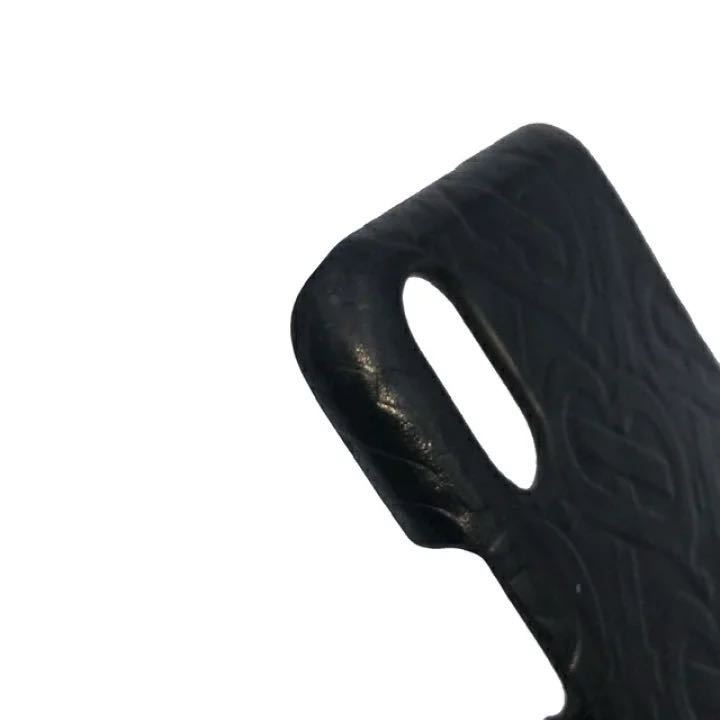 BURBERRY バーバリー iPhone X XS ケース モノグラム レザー ロゴ ブラック 携帯ケース 美品【中古】_画像4