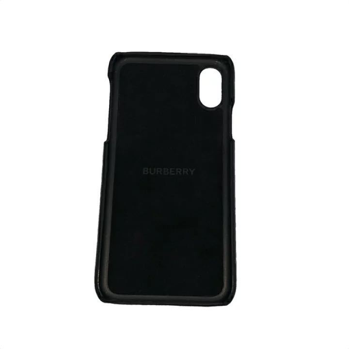 BURBERRY バーバリー iPhone X XS ケース モノグラム レザー ロゴ ブラック 携帯ケース 美品【中古】_画像3