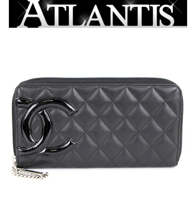 在庫処分 大SALE シャネル CHANEL カンボン ラウンドファスナー 長財布