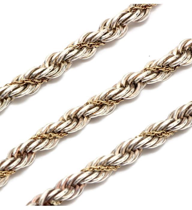 ティファニー TIFFANY & Co. ツイスト ネックレス コンビ K18 SV925