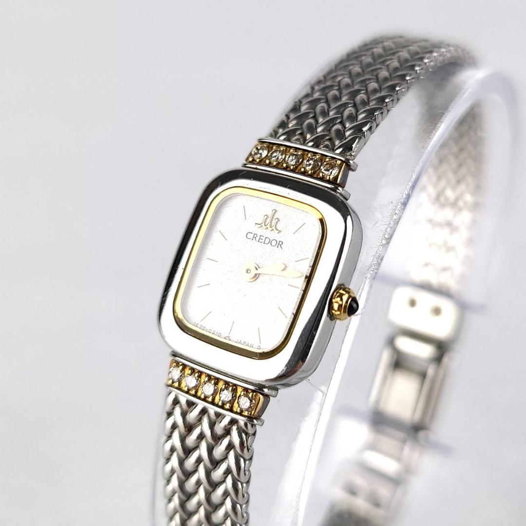 ☆【美品稼働品】Seiko セイコー QZ 1E70-5130 クレドール SS×18KT