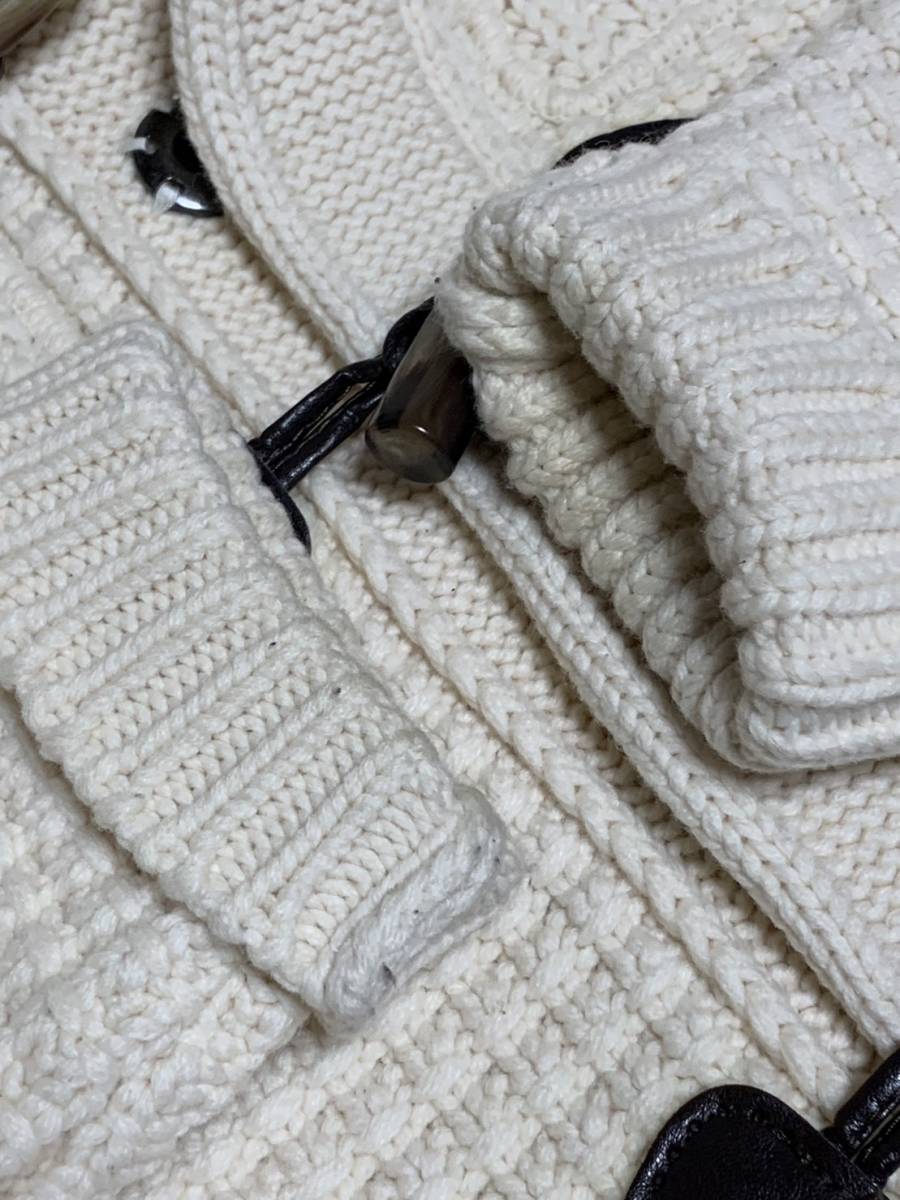 [Bark] knitted duffle coat XS white Italy made Burke 