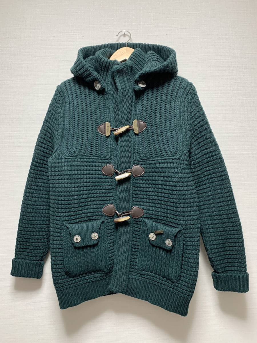  beautiful goods *[Bark] knitted duffle coat XS green Italy made Burke 