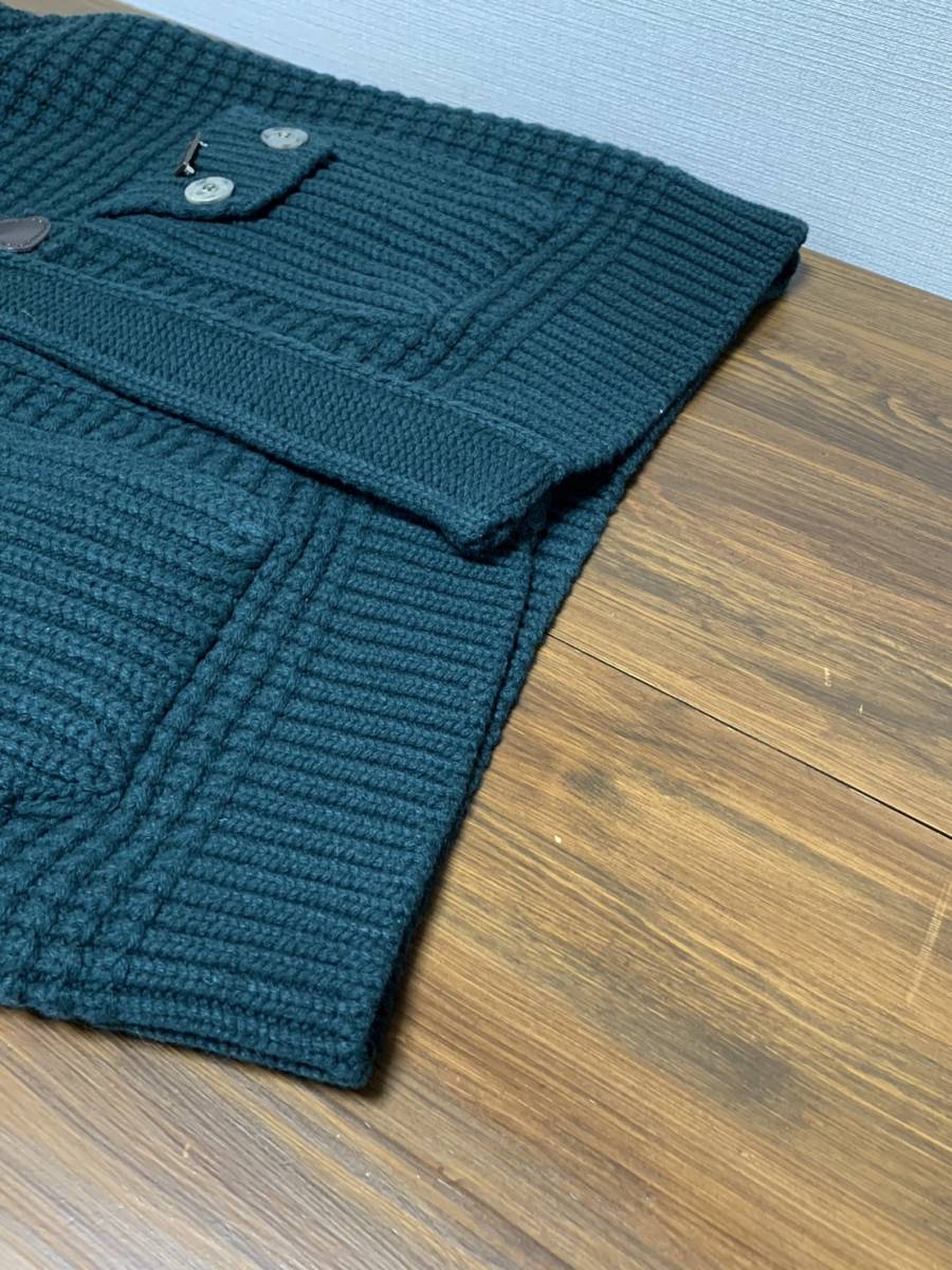  beautiful goods *[Bark] knitted duffle coat XS green Italy made Burke 