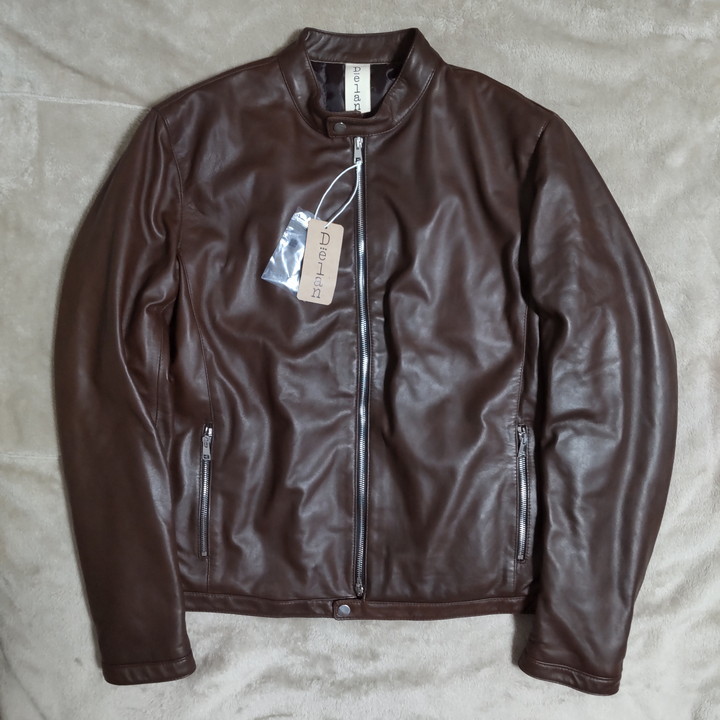 新品 Delan GIULIANO サイズ54 ブラウン デラン ジュリアーノ レザー