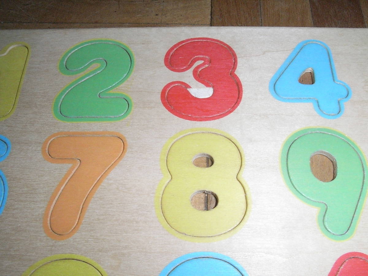 * wooden intellectual training puzzle *... total . type puzzle * figure * number. study * woodworking toy *Used goods *