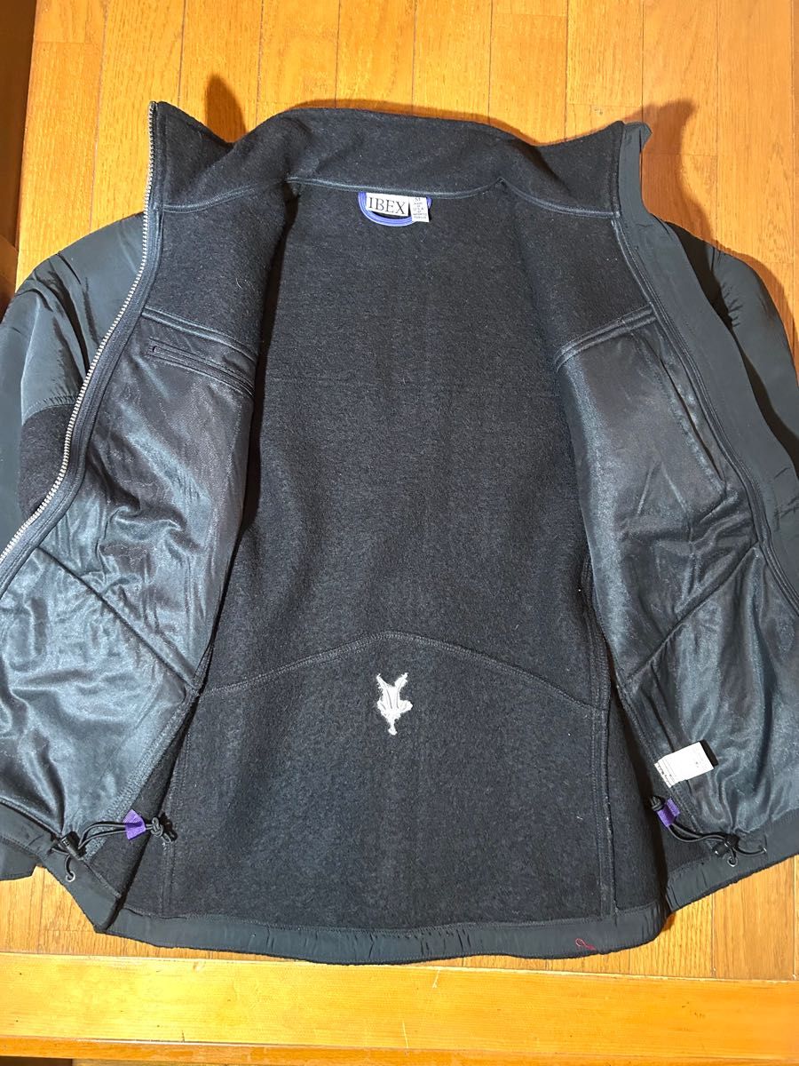 【希少】【美品】ibex(アイベックス) M's Loden Wool Jacket BLACK 圧縮ニット素材ブルゾン USA