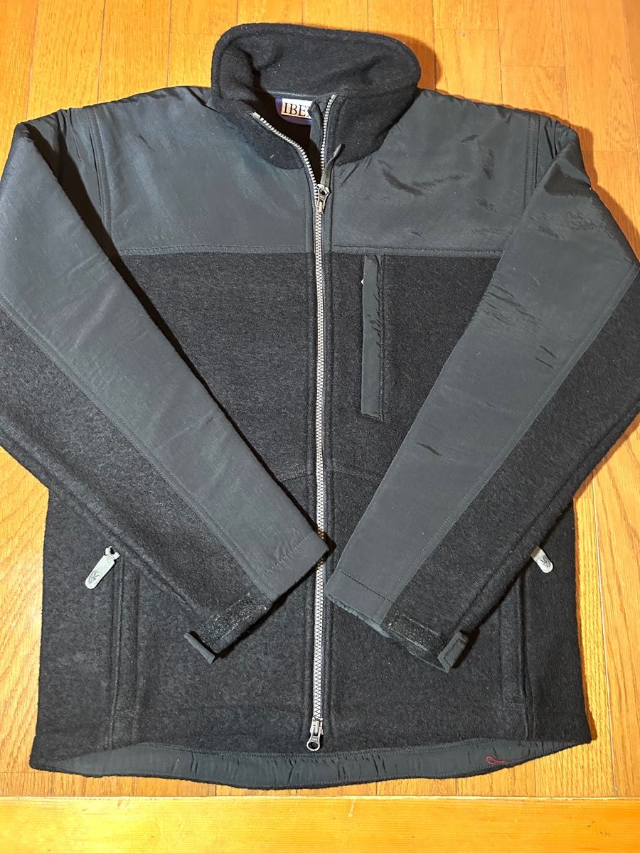 【希少】【美品】ibex(アイベックス) M's Loden Wool Jacket BLACK 圧縮ニット素材ブルゾン USA