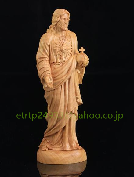 新入荷★イエス キリスト 聖書の聖立像 木彫り 神像 聖母マリア クリスチャン キリスト教 精密彫刻 手彫★高さ20cm