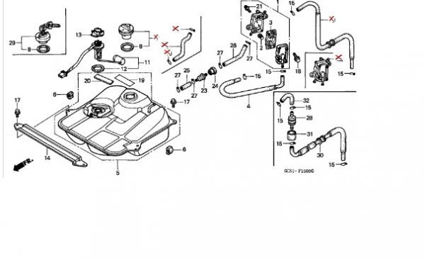 JF06 燃料 チェックバルブ リード100 純正 フューエル 燃料 ガソリン 燃料タンクから燃料ポンプ間 ジョーカー　逆流防止　AF48 .gt8_JF06　F-15　タンク