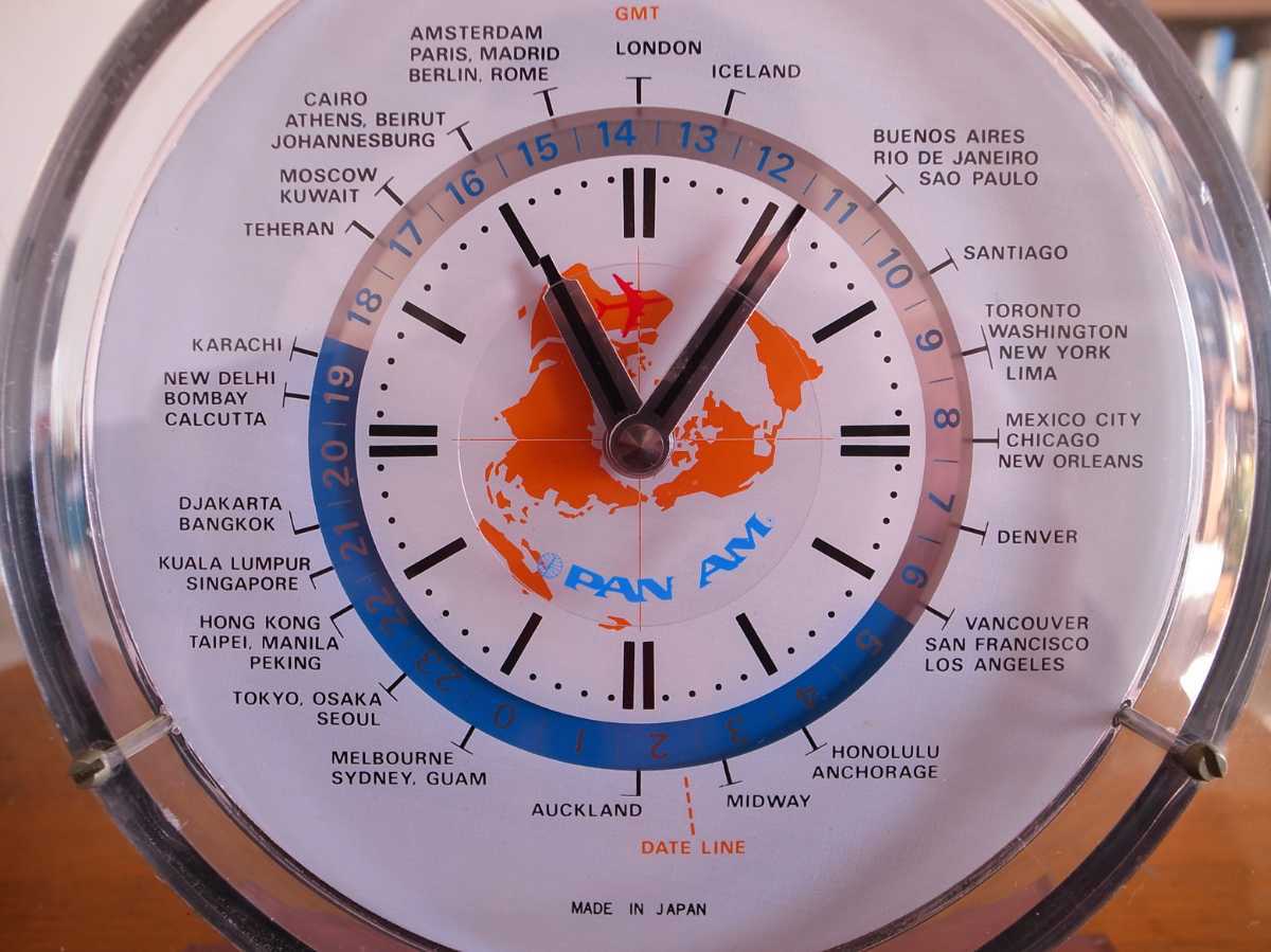 PAN AM パンナム 1970年代 ヴィンテージ 世界時計／非売品 エアライン-