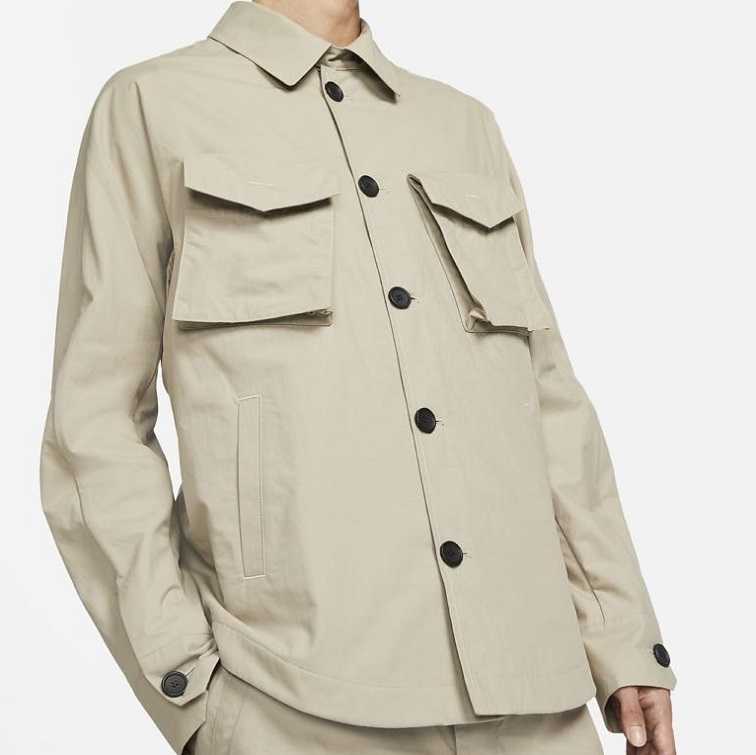 ナイキ ESC シャツ ジャケット イタリア製 USサイズM 日本サイズL相当 定価55000円 ベージュ コットン_画像4