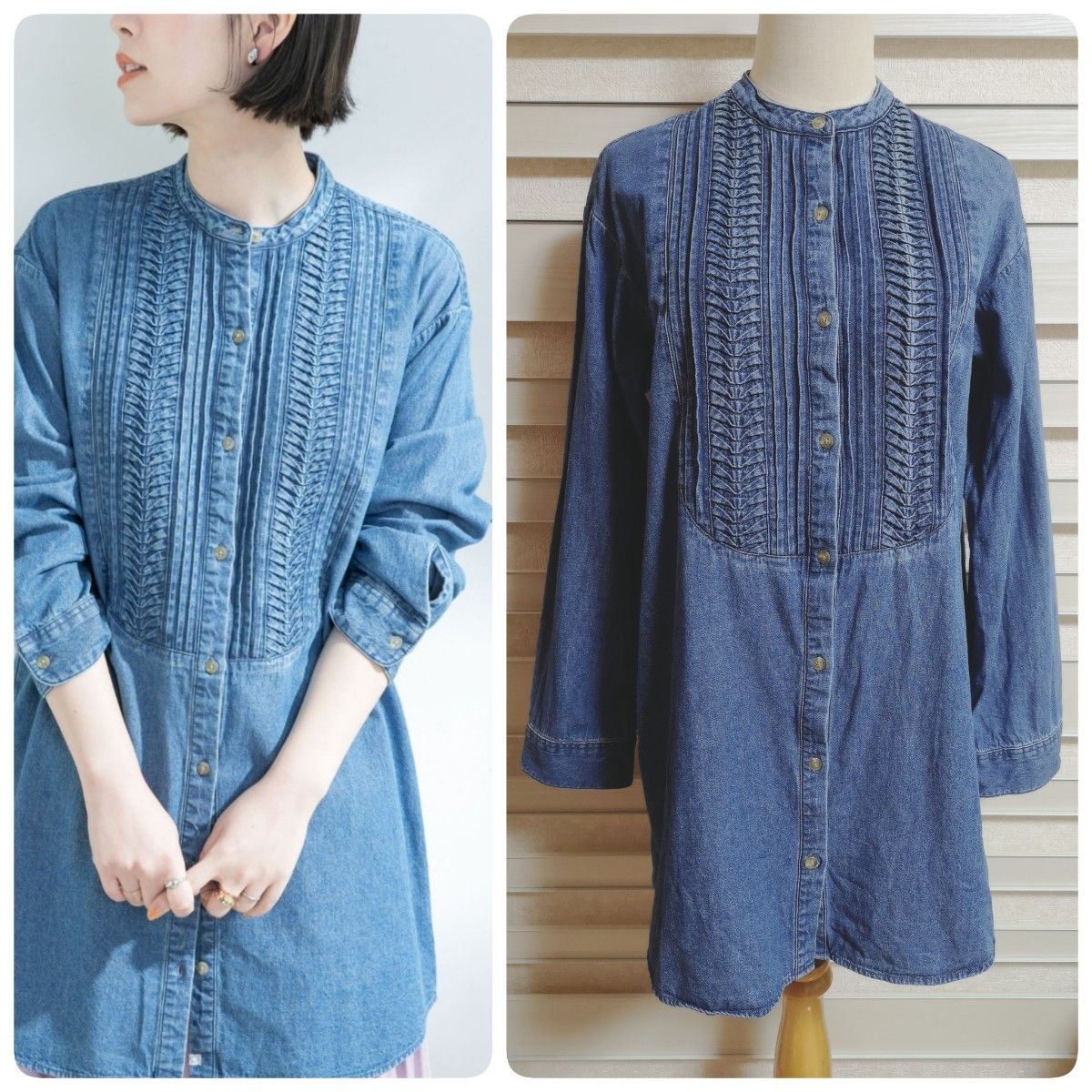 別注SOMETHING×F by ROSSO デニムタックチュニック 2022SS 別注SOMETHING×F by ROSSO デニムタックチュニック 2022SS