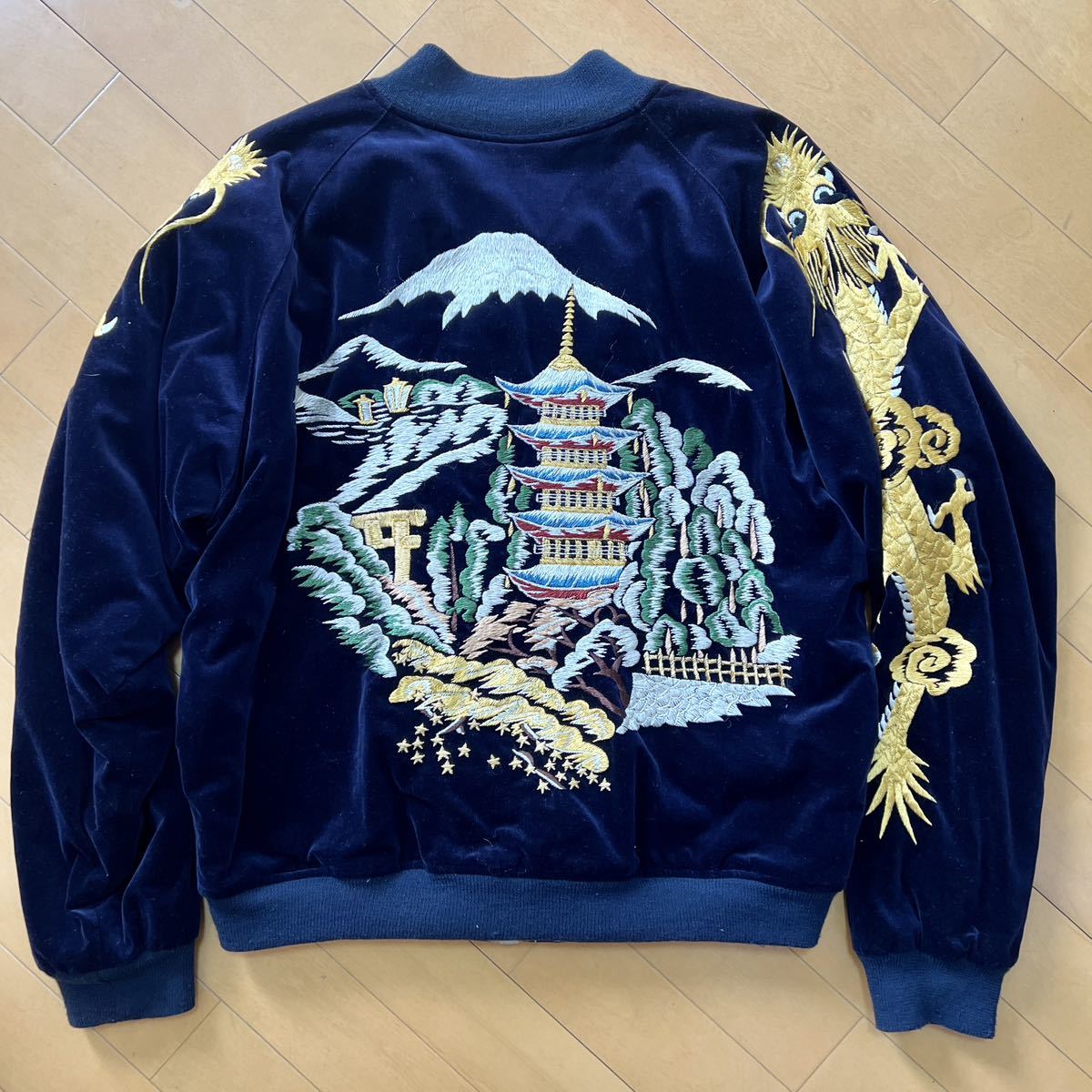 ヤフオク! - ウエアハウス スカジャン 五重塔 金龍 40 ネイビー 別...
