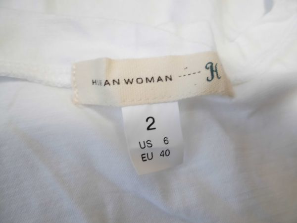 assk1150☆　■■HUMAN WOMAN■■　ノースリーブチュニック　トップス　Tシャツ　丸首　無地　白　Mサイズ　綿100%_画像9