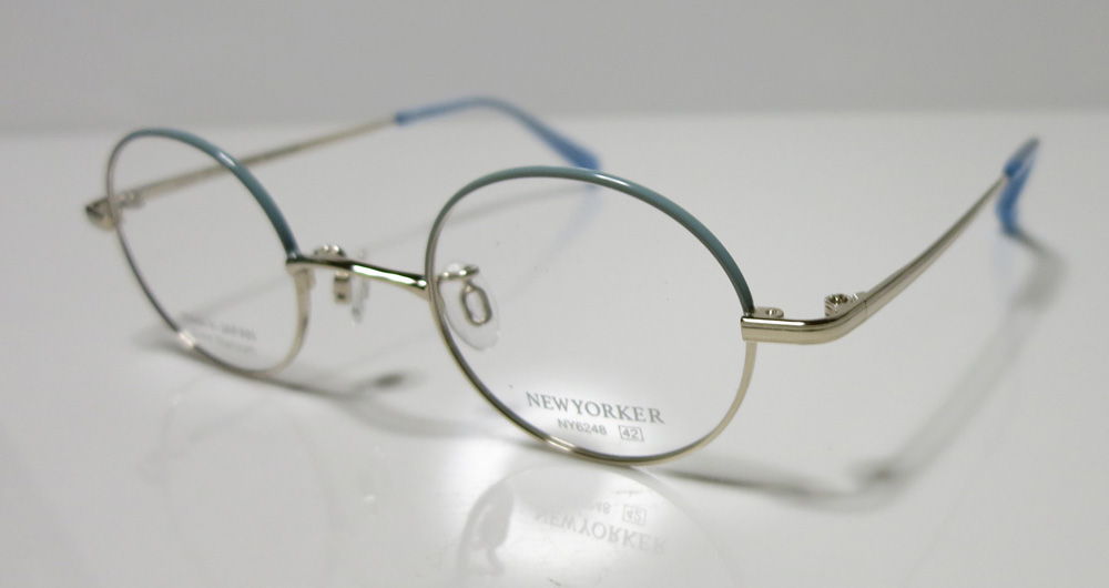 ニューヨーカー丸メガネパープルマルマンオプティカル日本製チタン丸メガネ新品未使用