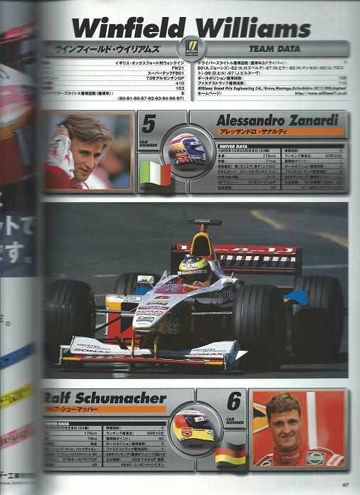 1999年F1日本GP(鈴鹿)公式プログラム/シューマッハー/ハッキネン/ビルヌーブ/高木虎之介/フレンツェン/ヒル_画像4