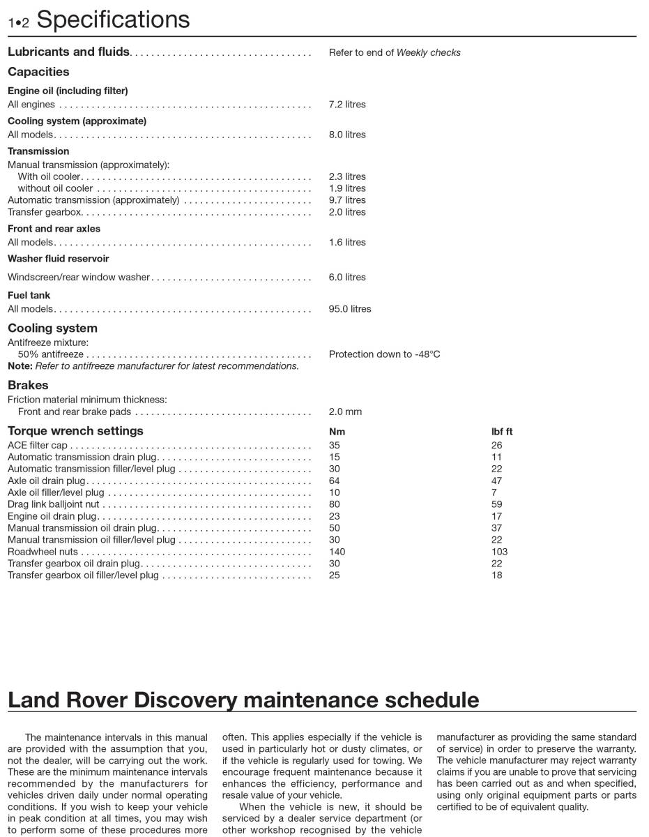 Land Rover ディスカバリーII ディーゼル 1998-2004年 英語版 整備解説書_内容の参考例