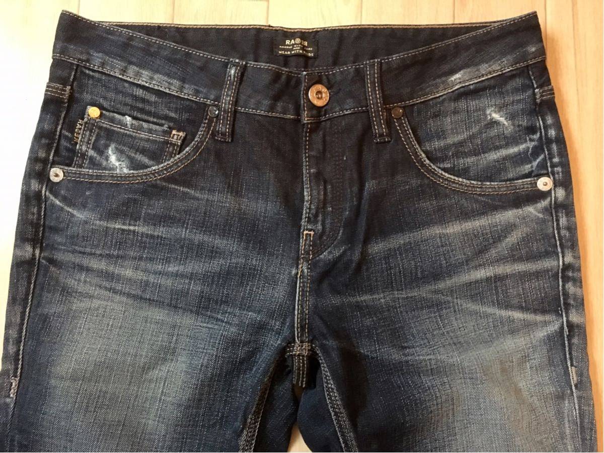 〜5/7◆ 新品「RA-RE RAG RECYCLE RAG RESTYLE」7分丈 ウォッシュド加工ジーンズ Indigo SIZE:28 イタリア製_画像3